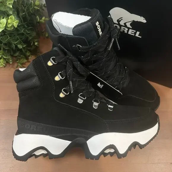 Sorel Women's Kinetic Impact Conquest Plus Waterproof Boots Black Size 8 - Picture 2 of 9